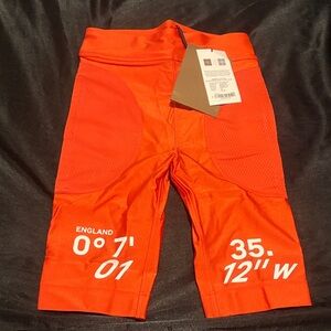 Burberry Bright Orange Graphic Kids Cycling Shorts